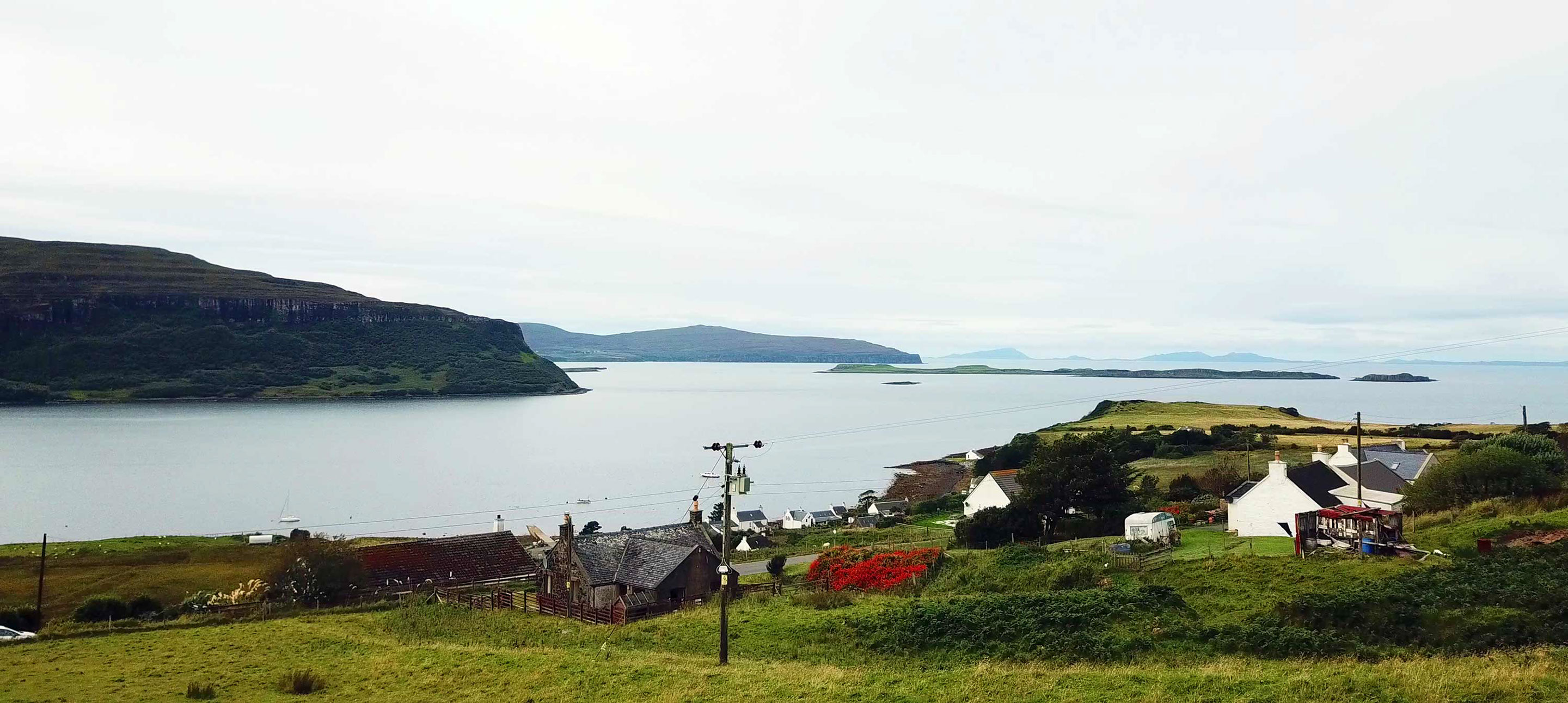 Sea views at Auld Mission Cottage looking across Loch Bay